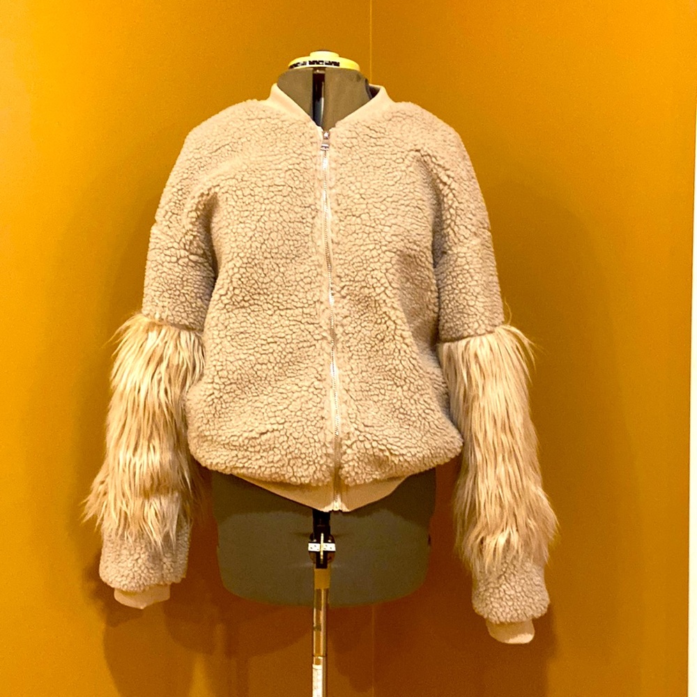 &Merci Sherpa jacket tan/cream Large
